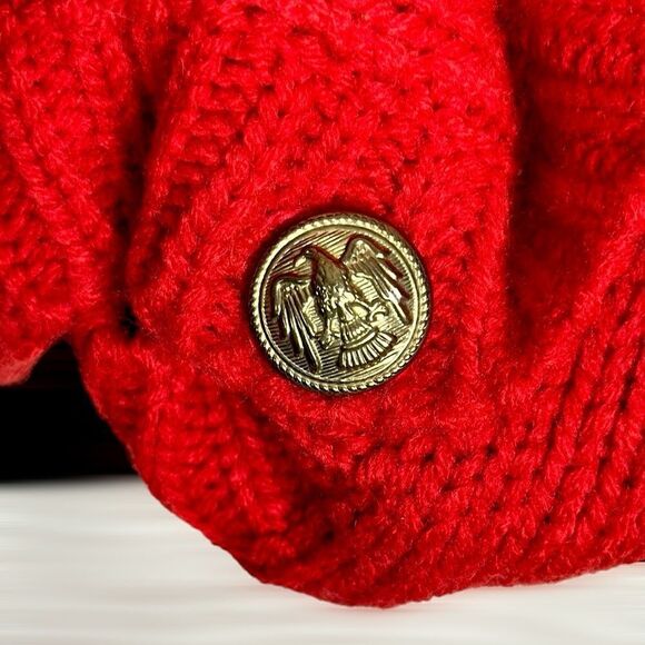 Vintage Scottish Terrier Red Cardigan By Richwil's Back to Back Acrylic Boxy M - Picture 8 of 12